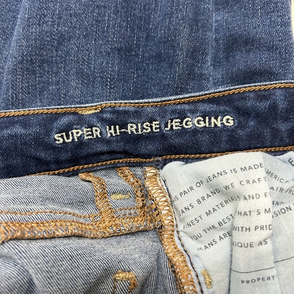 Women's American Eagle super high waist jegging Distressed Blue Jeans size 4 - Picture 4 of 5